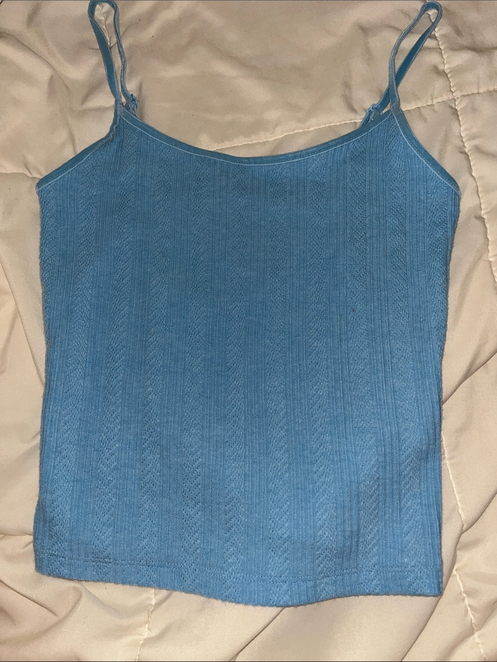 American Eagle Outfitters Light Blue Ribbed Knit Cami
